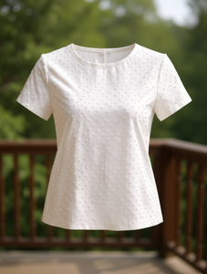 T-shirt Bamboo White Dot da donna a maniche corte, morbida, traspirante e leggera, Ty-TBB01 - Product Image 2