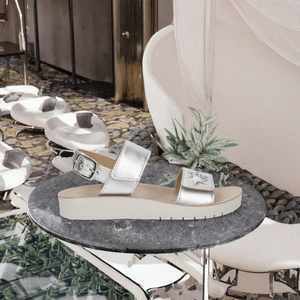 Sandales plates à boucle argentée, à bout ouvert, avec lanières et décoration étoile, chaussures décontractées pour les vacances - Product Image 3