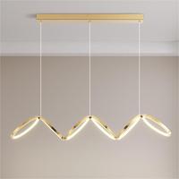 Moderne cercle minimaliste salle à manger chambre principale lustre salon bar fer suspension lampe en aluminium lustre