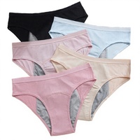 Braguitas Menstruales de Encaje Sexy sin Costuras de Nailon Absorbente de 3 Capas, Cintura Elástica de Altura Media, a Prueba de Fugas para Mujer