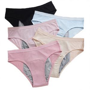 Braguitas menstruales de bikini sin costuras de nailon absorbente de 3 capas para mujer, cintura elástica de altura media, a prueba de fugas - Product Image 3