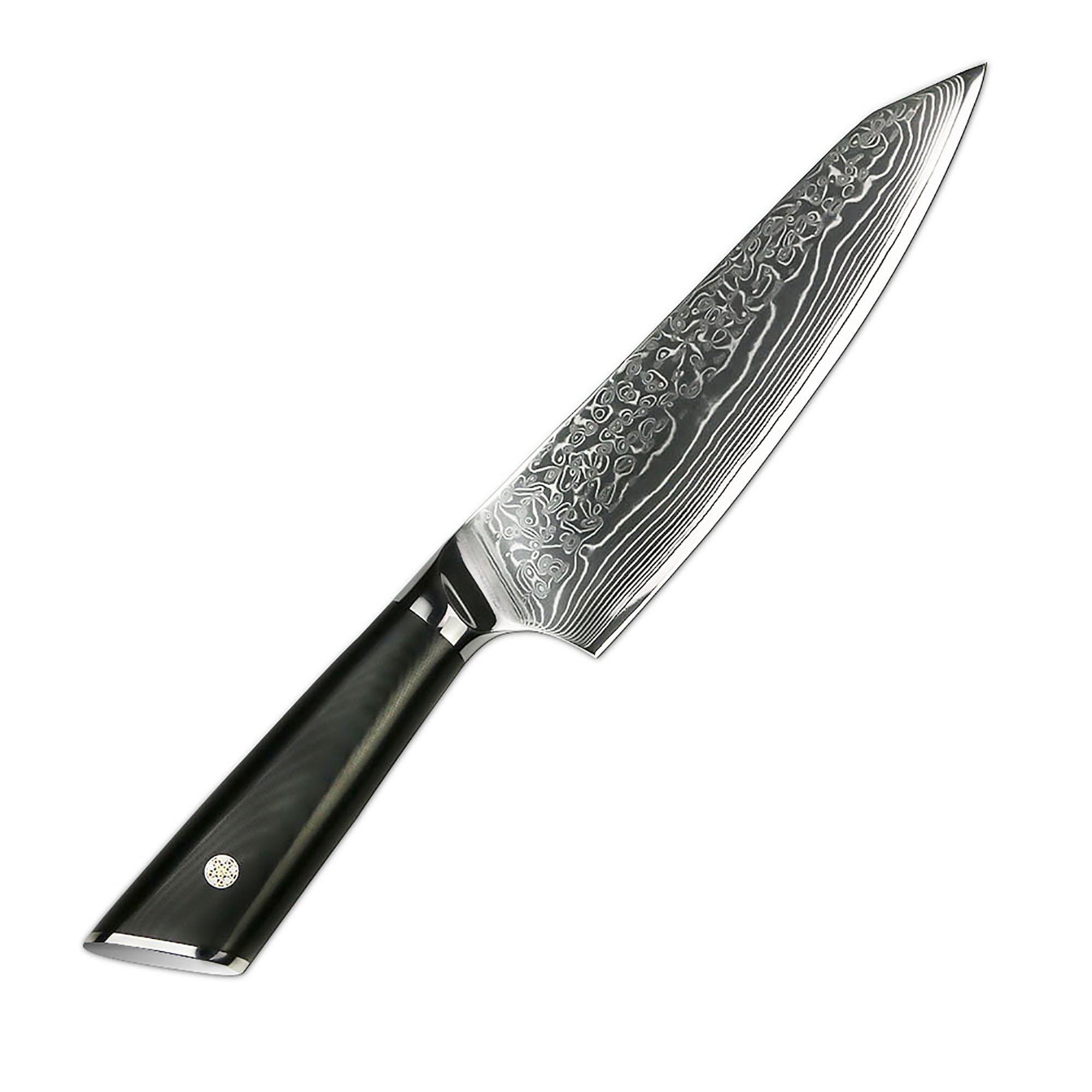 Couteau de chef noir de 8 pouces