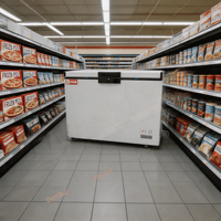 Congélateur coffre à ouverture par le haut avec roulettes mobiles, couleur personnalisable, pour usage domestique et professionnel, stockage d'aliments surgelés à basse température