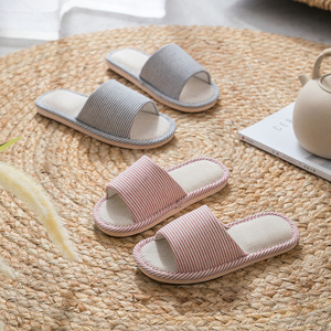 Pantofole di lino per le donne <span class=keywords><strong>in</strong></span> primavera e <span class=keywords><strong>in</strong></span> autunno antiscivolo e leggero a <span class=keywords><strong>casa</strong></span> cotone e lino pantofole estive per gli uomini - Product Image 2