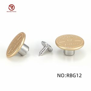 Vintage Custom Logo Embossed Metal Alloy Denim Jeans <b>Button</b> Washable Embellished Technique for Stylish Jackets and Clothing - Product Image 5