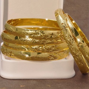 UWIN Classic Star Carved 22K <strong>Gold</strong> <strong>Plated</strong> Indian Cuff <strong>Bangle</strong> Jewelry Bracelet for Women Dubai Fashion Wedding Party <strong>Bangles</strong> - Product Image 2