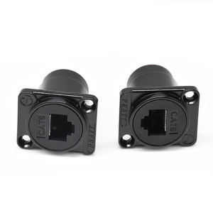 Conector Ethernet de red Cat6 de montaje en Panel con cubierta antipolvo Módulo tipo D Enchufe RJ45 Adaptador de interfaz de extensión de señal hembra - Product Image 6