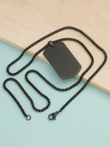Nouveau <span class=keywords><strong>collier</strong></span> pendentif en acier inoxydable style <span class=keywords><strong>militaire</strong></span> hip-hop pour hommes et femmes, avec plaque d'identification nominative - Product Image 6