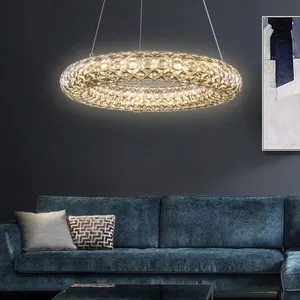 Anello rotondo Circrlar lucido oro 55W lampada a sospensione moderna lampade a sospensione moderne lampadari moderni a LED