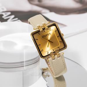 นาฬิกาข้อมือผู้หญิงทรงสี่เหลี่ยมบางเฉียบ ควอตซ์ สแตนเลสสตีล กันน้ำ ดีไซน์มินิมอล ขายส่งจากโรงงาน ราคาถูก - Product Image 5