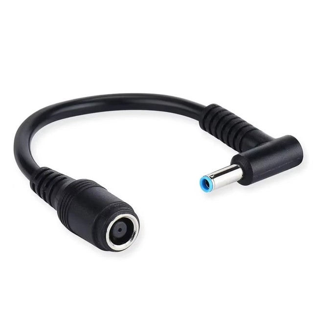 DC Power Adapter 7.4x5.0mm to 4.5x3.0mm Tip Charger Connector for HP Laptop Stream Spectre Pavilion Envy Elitebook Split Chrome