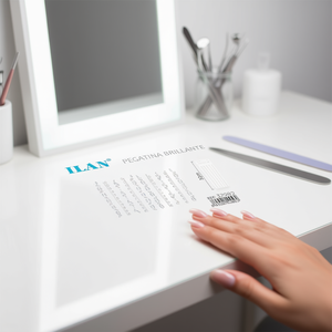 Adesivo con strass ILAN da 32 cm, brillante, stacca e attacca, per nail art - Product Image 2