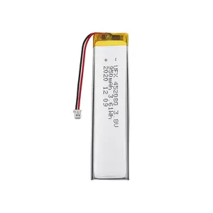 Li-polymer Cell Manufacturer Professional Custom LED Light Battery UFX 452080 950mAh 3.8V High Voltage Battery