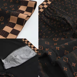 Boxers d'été pour hommes respirants en <span class=keywords><strong>soie</strong></span> glacée imprimée, shorts à quatre coins, logo personnalisé, sous-vêtements masculins sans couture - Product Image 3