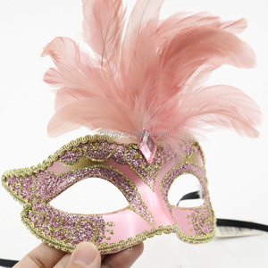 Masques de fête en plastique <span class=keywords><strong>rose</strong></span> pour mascarade Mardi Gras PGG Carnaval Halloween Mariage Costume vénitien Fête avec élégant - Product Image 5