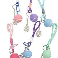Porte-clés de tennis colorés et créatifs en alliage, mini raquettes de tennis pour les fans de tennis et accessoires de sac
