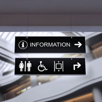 Plaque de porte de toilettes intérieure en plastique noir sur mesure pour tous les genres