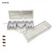 Boîte à fleurs rectangulaire transparente en gros, boîte cadeau pour maman, pour la fête des mères, boîtes en papier