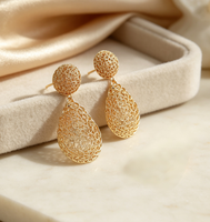 Boucles d'oreilles pendantes YTJX de style moyen-oriental, en filigrane doré lourd, creuses, en forme de goutte, vintage, surdimensionnées, pour mariage et fête