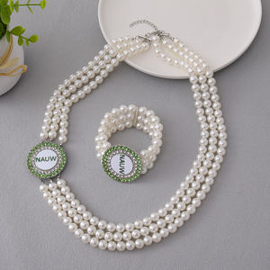 Associazione nazionale delle donne universitarie simbolo Charm rendendo alla moda NAUW collana e bracciale perla signora Set gioielli - Product Image 6