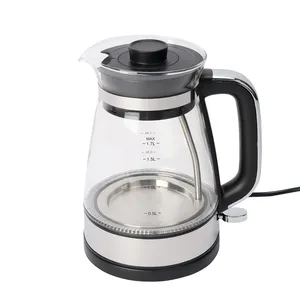 1.7L Glass Multi Water Cooker Tea Kettle S/S Decoration Body Electric Kettle