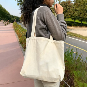 Bán buôn tùy chỉnh in logo giá rẻ tái sử dụng Túi mua sắm Đồng bằng màu trắng trống bông vải tote túi với tùy chỉnh - Product Image 3