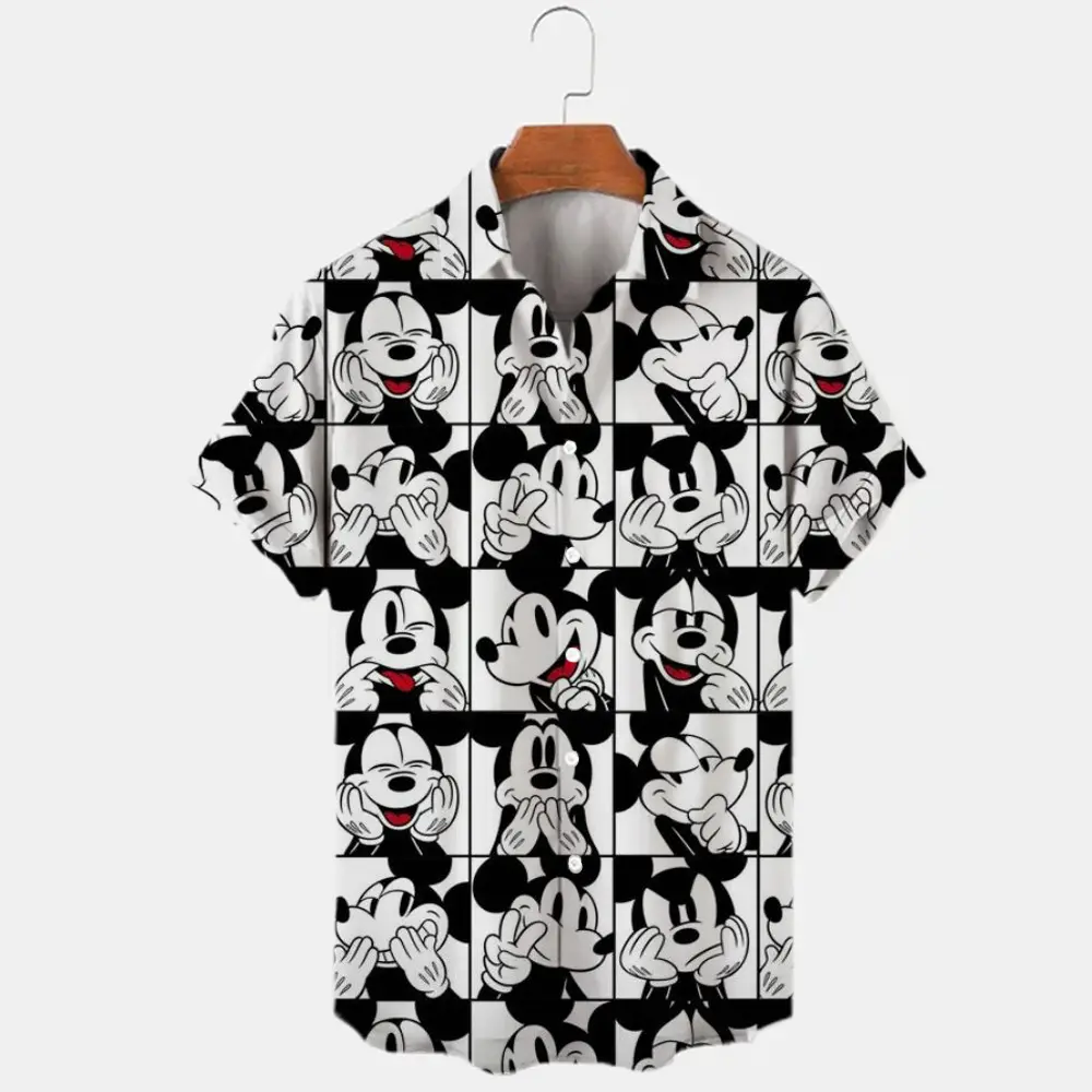 Camicia floreale di topolino anatra stampata in 3D camicia da uomo Summer Fashion Trend Vintage Boutique Top camicie con Logo personalizzato