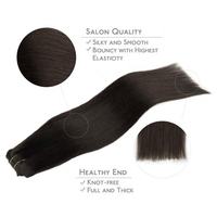 Extensiones de Cabello Humano Natural Baratas, Paquetes de Cabello con Clip, Extensiones de Cabello Humano 10A, Cabello Indio Virgen Trenzado