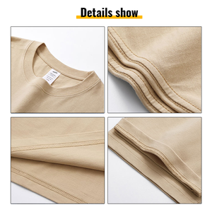 Бесплатный образец мужские футболки оверсайз Плотные хлопковые футболки простые объемные футболки 100 хлопковые премиальные пеньковые футболки - Product Image 3