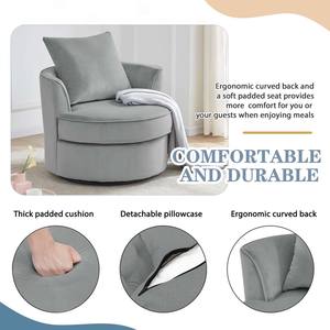 Chaise de <span class=keywords><strong>salon</strong></span> maxi à 360 degrés, petite chaise confortable, pivotante, à bras en bois, style moderne - Product Image 5