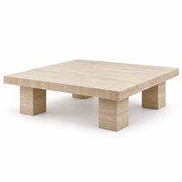 MEUBLES JIAMEIJIA |   Table basse effet travertin à quatre blocs