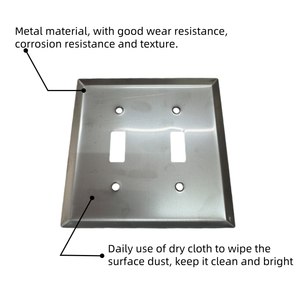 Good Quality Double Position Stainless Steel Wall <strong>Switch</strong> Panel 2 Gang Thermoplastic Screwless Wall Plate Cover - Product Image 6