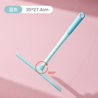 Nettoyeur de vitres en forme de T rotatif à 360 degrés, raclette en caoutchouc écologique, brosse de nettoyage durable en PP pour sols et vitres de salle de bain