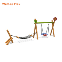 Peralatan Bermain Anak dari Kayu Robinia, Palang Horizontal, Monkey Bar, untuk Taman Kanak-Kanak