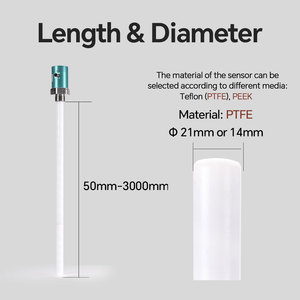 Dizel benzinli seviye ölçüm cihazı için özelleştirilebilir 50-3000mm derin korozyona dayanıklı PTFE kapasitif yakıt seviye sensörü - Product Image 3