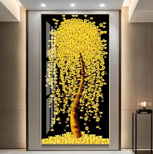 Colore Goldtree lingotto d'oro cristallo porcellana pittura soggiorno decorazione murale pittura in resina decorazione dell'ufficio anteriore della casa