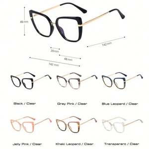 Gafas Ópticas de Moda 2021 con Montura de Ojo de Gato para Mujer, Transparentes, Anti-Luz Azul, con Bisagras de Resorte, para Computadora - Product Image 6