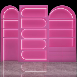 Vitrina <span class=keywords><strong>blanca</strong></span> de madera <span class=keywords><strong>MDF</strong></span> con luz LED para tienda, diseño OEM con tamaño, armario de exhibición de perfume cosmético - Product Image 1