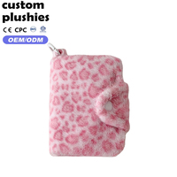 Vente directe d'usine, porte-cartes en peluche léopard, mini pochette zippée en fourrure, portable pour la vie quotidienne des filles