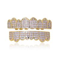 Blue New design Rapper rock jewelry – fournisseur de bijoux en diamant glacé CZ Baguette dents grillz pour bijoux de fête d'halloween