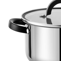 Ensembles d'ustensiles de cuisine en acier inoxydable Vente en gros Ustensiles de cuisine Ensemble de casseroles à induction Casserole de haute qualité Noir 304 18/10