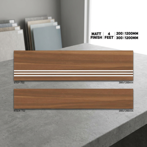 กระเบื้องปูพื้นขั้นบันไดพอร์ซเลนแบบด้าน พรีเมียม ขนาด 1200x300 มม. ป้องกันการลื่น GVT สำหรับโครงการตกแต่งภายในสุดหรู - Product Image 3