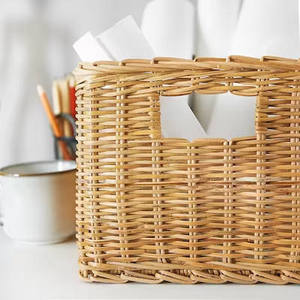 Cestas Retangulares de Rattan Natural HF, Impermeáveis, Ecológicas e Duráveis, Artesanais, Atacado, Cesto para Roupas, Decoração para Casa - Product Image 4