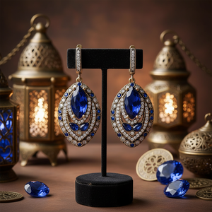Boucles d'oreilles en argent Sterling 2018 authentique, pierre de saphir, bijoux turc, vente en gros, 925 - Product Image 3