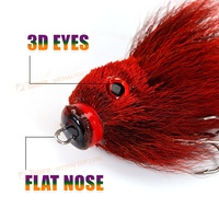 Tolure Vente Chaude 21cm 40g 3D Eyes Treble Hooks Leurre Artificiel en Poils de Cerf, Gros Souris à Queue Souple, Leurre de Pêche pour Truite et Brochet