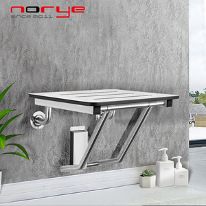 Chaise de douche pliante en acier inoxydable Norye, tabouret de bain mural pour personnes âgées et handicapées - Product Image 3