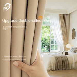 Einfarbiger Doppelseitiger Acryl-Brokat-Stoff Schwergewichtiger Moderner Einfacher Wohnzimmer-Schlafzimmer-Wärmeisolierender Shaoxing-Vorhang - Product Image 3