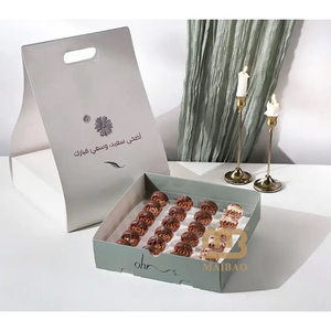 Logo personnalisé arabe Dessert boulangerie pâtisserie compartiment boîte à emporter gâteau sucré Cruffin boîte emballage avec insérer des dosettes et poignée - Product Image 5