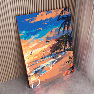 Quadro Scenico Transfrontaliero Fai-da-te da Colorare, Dipinto a Mano con Acrilici, Modello OMT Rettangolare, Stile Instagram, Pittura Terapeutica - Product Image 1