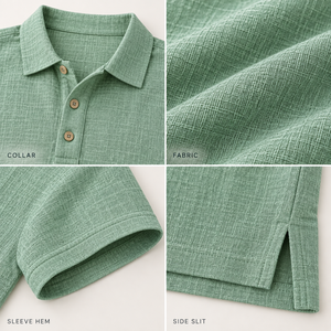 Polo Homme en Lin – Chemises Polo en Lin Premium pour Hommes – Qualité Supérieure – Logo Personnalisé – Tenue Décontractée d'Été pour les Vacances - Product Image 2